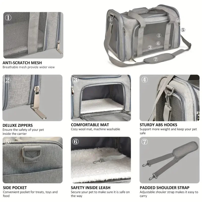 Airline-Approved Soft-Sided Pet Carrier Bag
